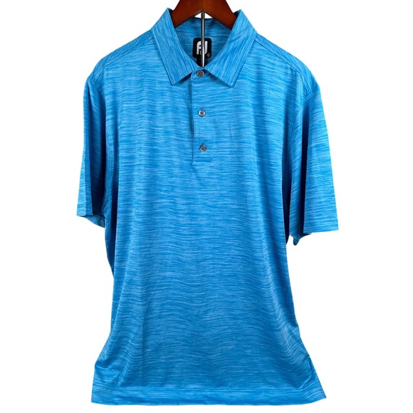 FootJoy Other - FootJoy Mens ProDry Golf Polo Shirt Blue Space‎ Dye Stretch Short Sleeve Large